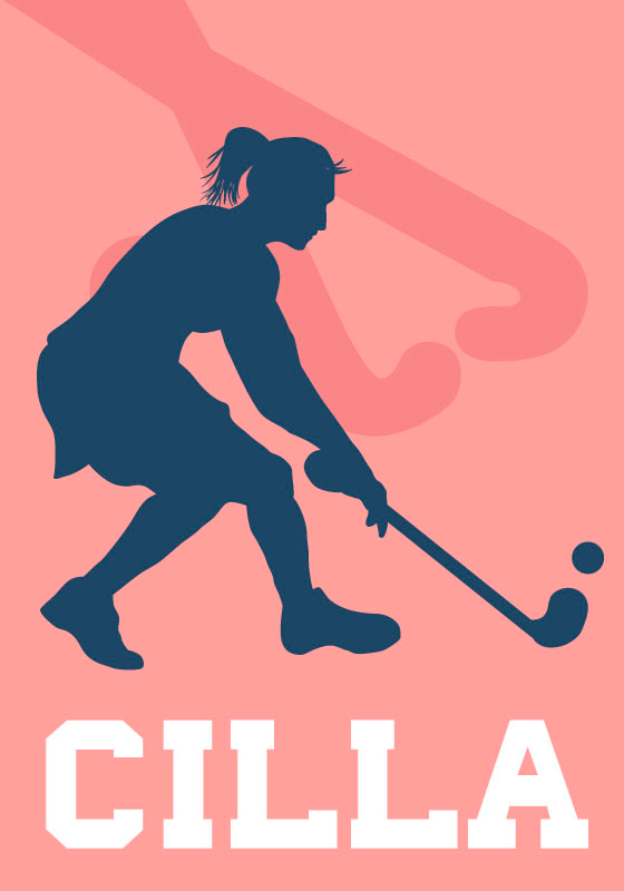 Poster veld hockey gepersonaliseerd - TenStickers