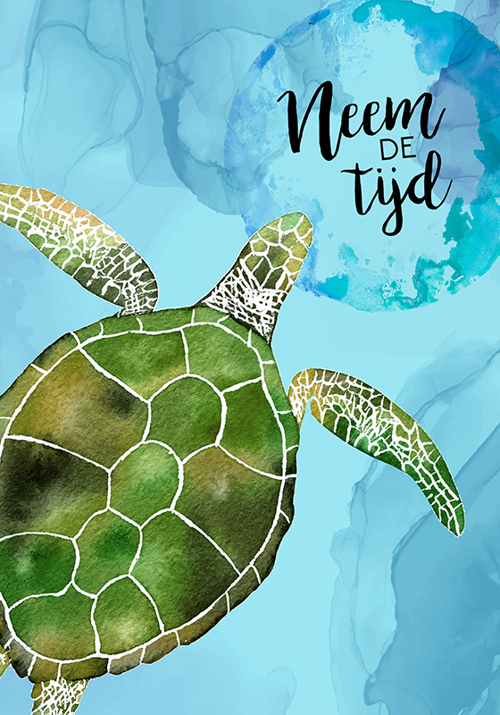 Poster neem de tijd schildpad - TenStickers