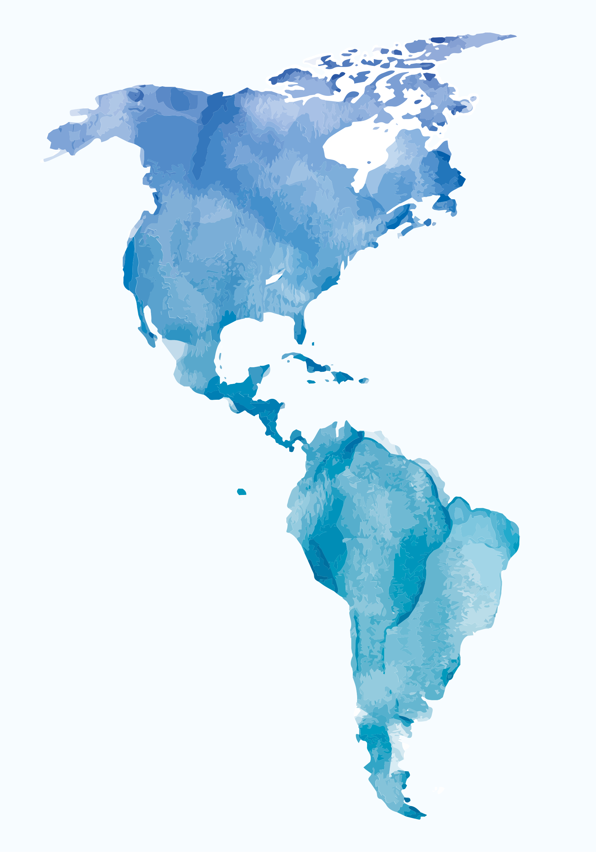 Kaart poster Amerika aquarel - TenStickers