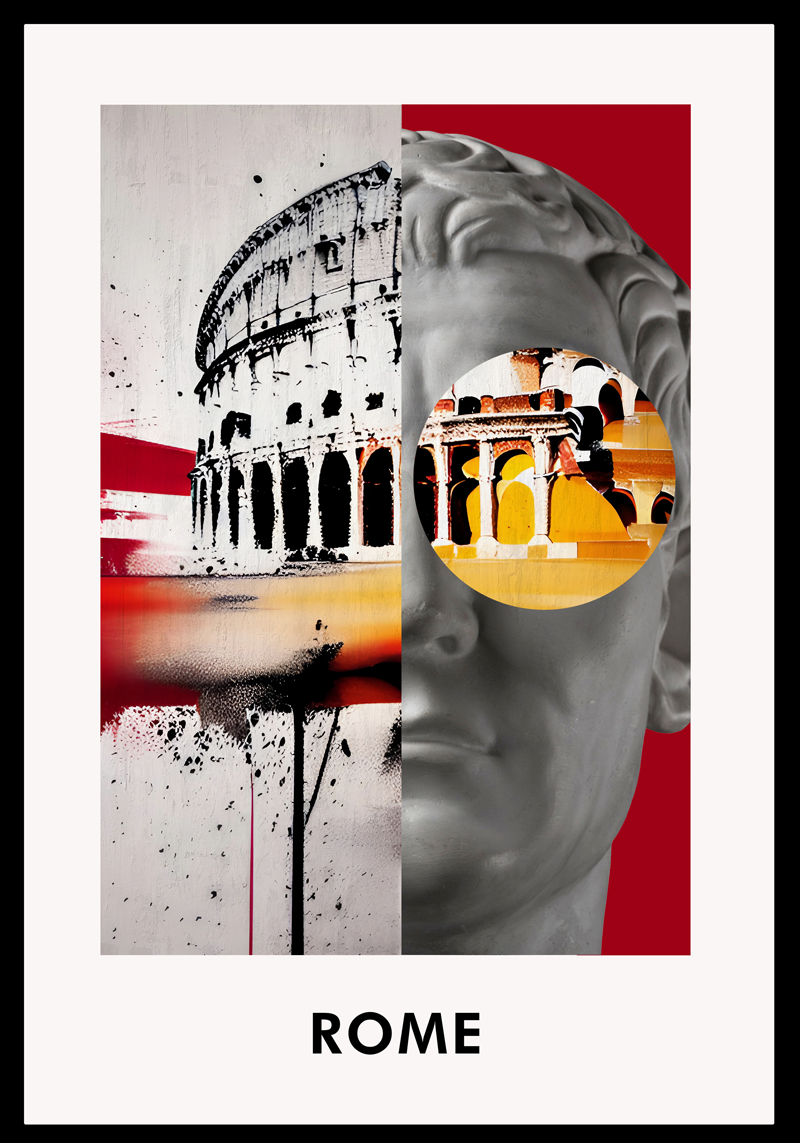 Rome Collage bezienswaardigheden poster - TenStickers