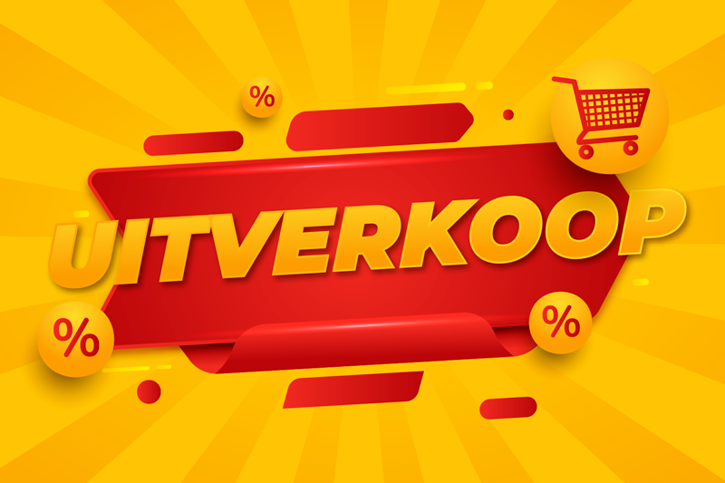 Geel Rode Uitverkoop Promotie Poster - TenStickers