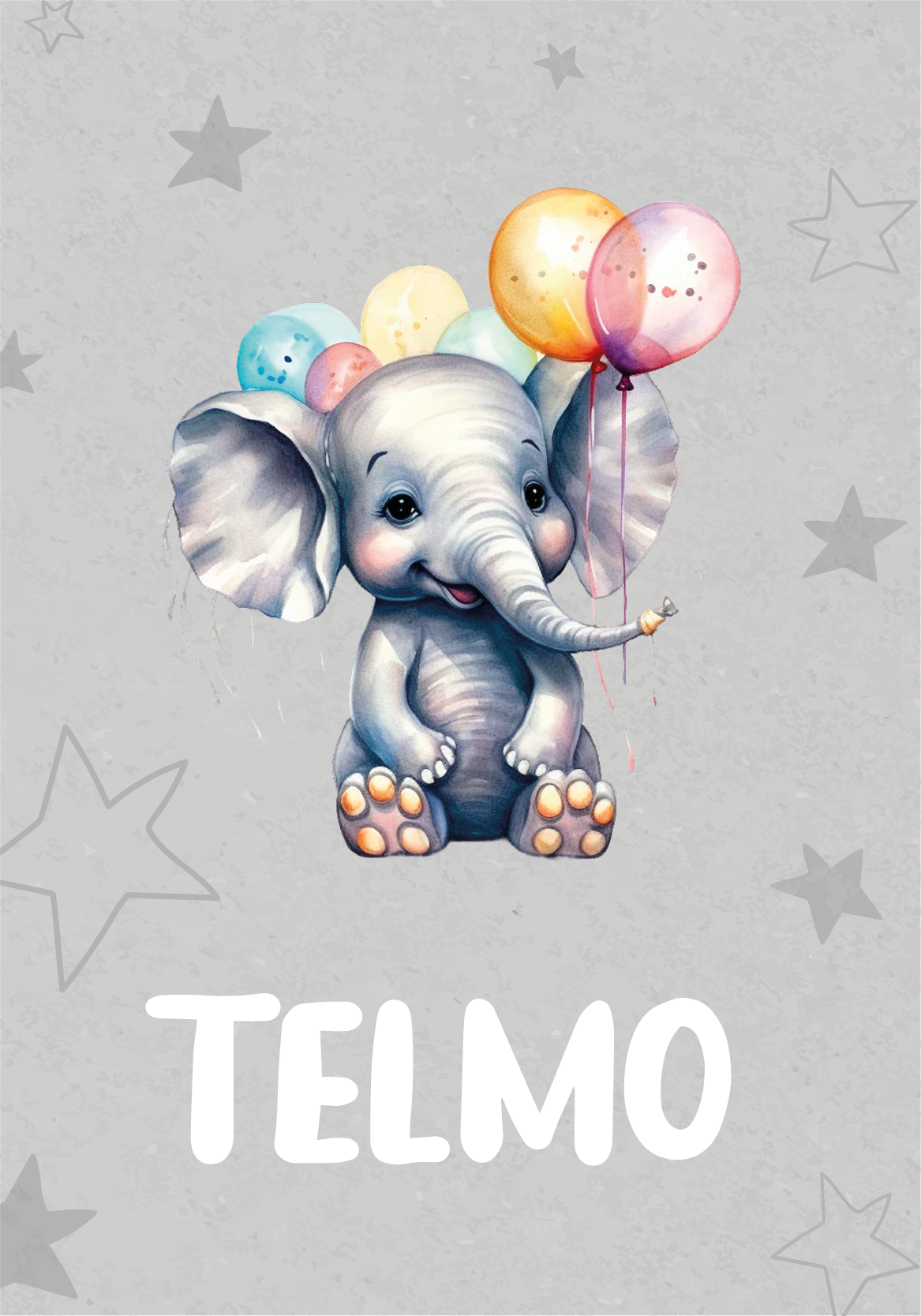 Babyolifant met ballonnen dieren poster - TenStickers