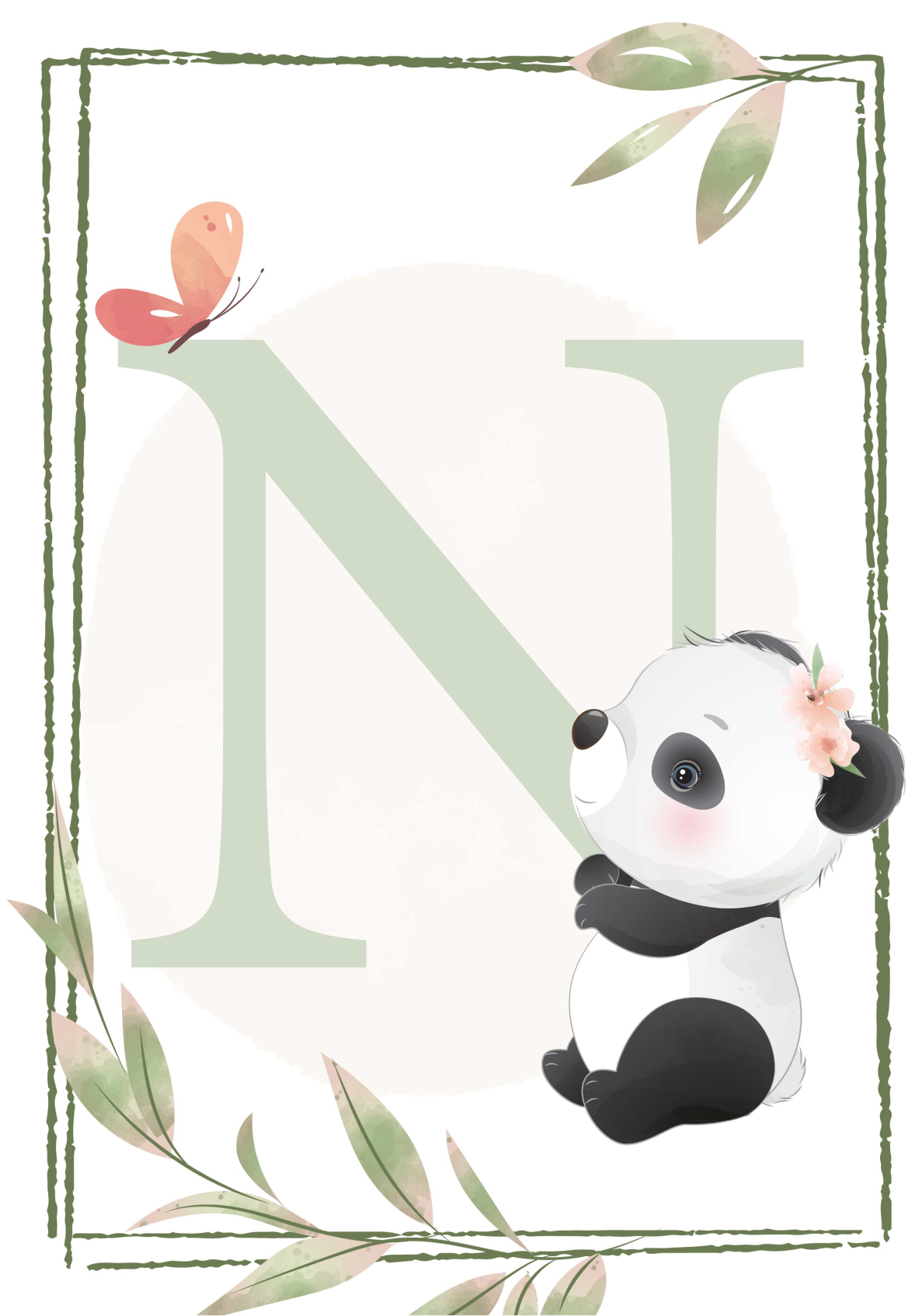 Schattige panda kinderkamer poster - TenStickers