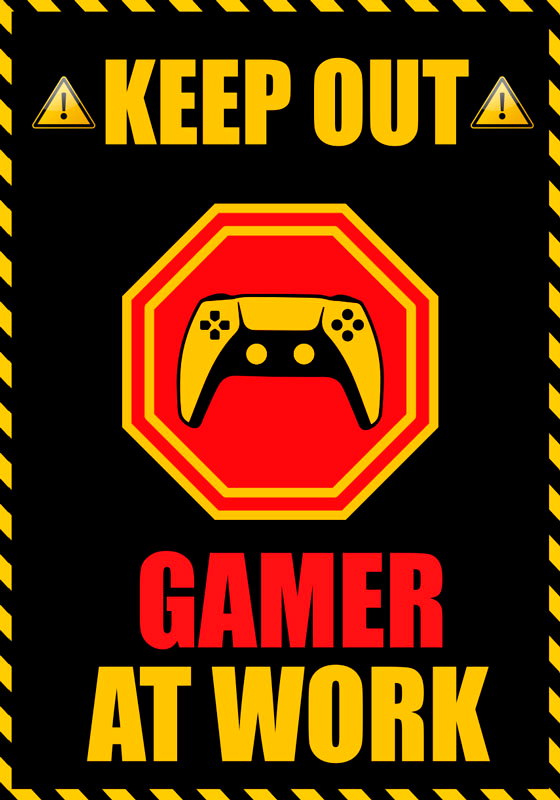 gamer aan het werk videogameposter - TenStickers