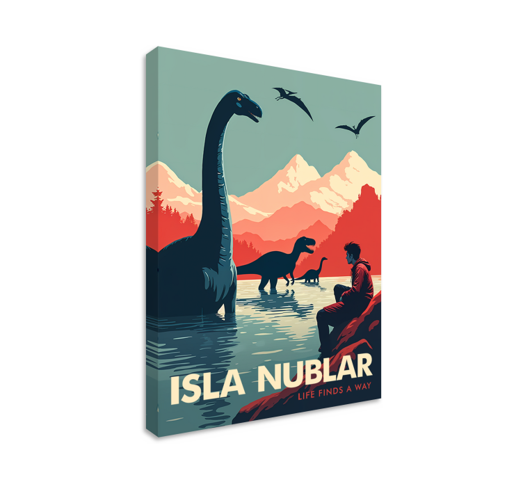 Eiland nublar Canvas schilderij dinosaurus - TenStickers