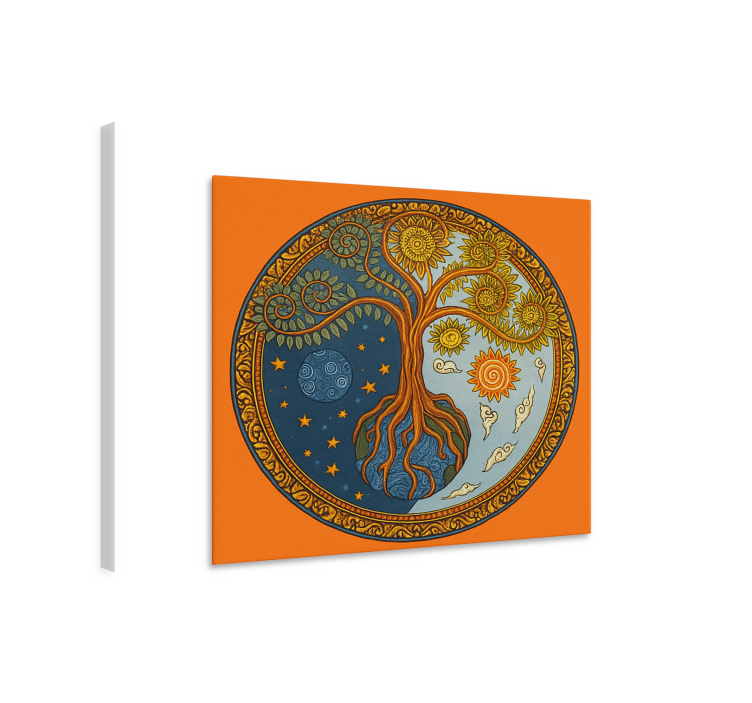 Spirituele levensboom Canvas schilderij woonkamer - TenStickers