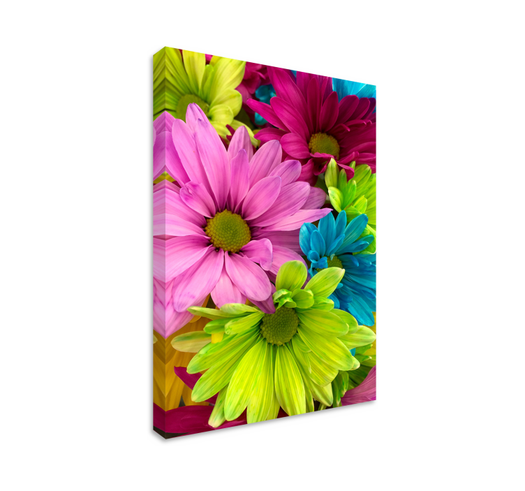 Kleurrijke bloemen kunst canvas - TenStickers