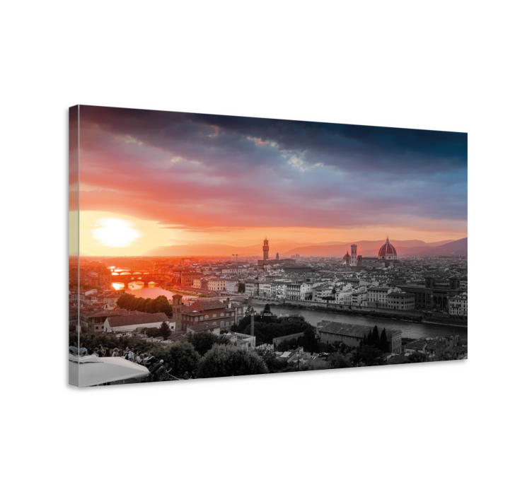 Canvas schilderij zonsondergang in Florence - TenStickers