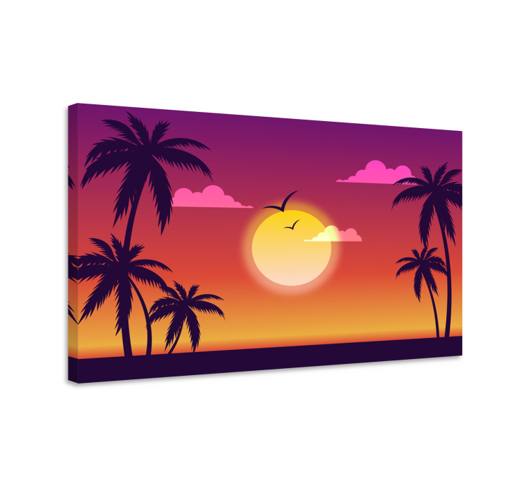 Canvas landschap tropische zonsondergang scène - TenStickers