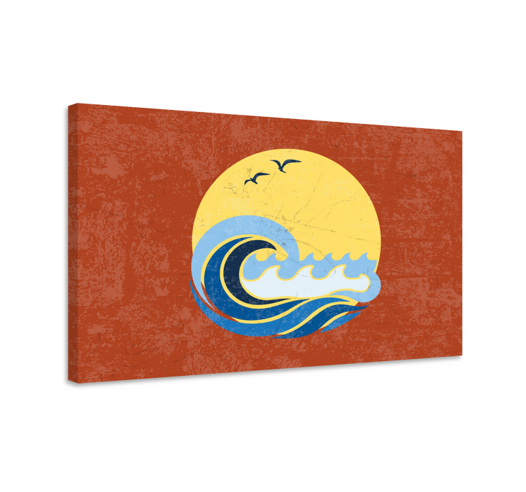 Canvas schilderij marine Zon, strand en golf - TenStickers
