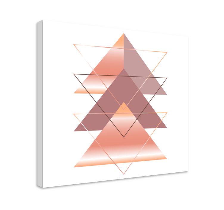 Geometrische canvas schilderij driehoekige fusie - TenStickers