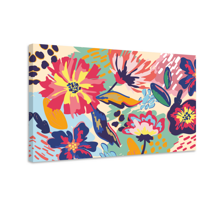 Canvas schilderij bloemen en planten abstracte bloemexplosie - TenStickers