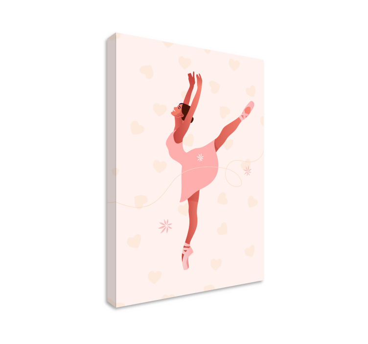 Canvas schilderij roze balletdanser - TenStickers