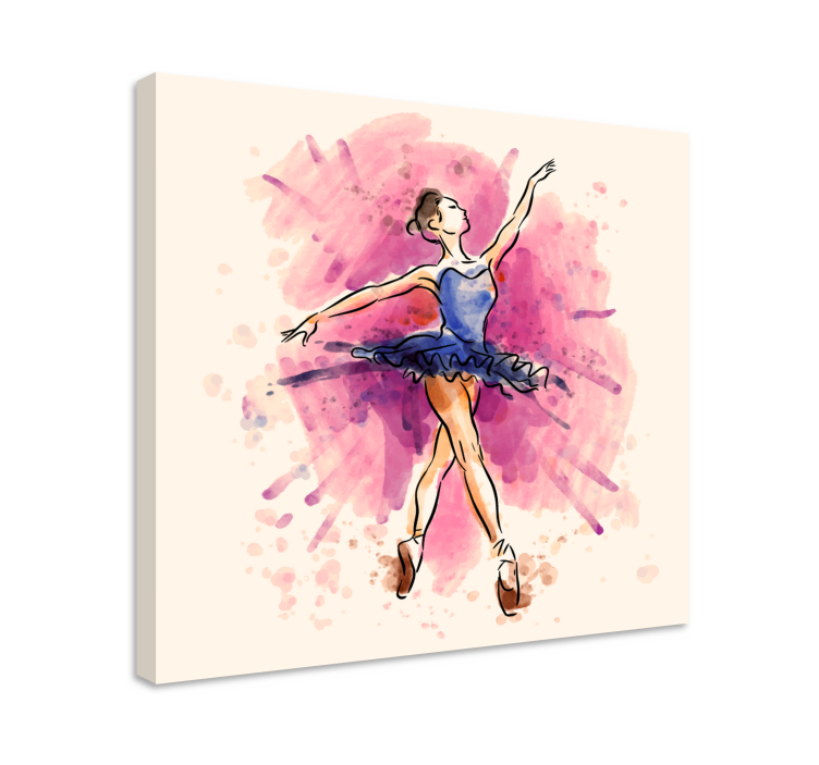 Canvas schilderij dansers elegante balletuitvoering - TenStickers