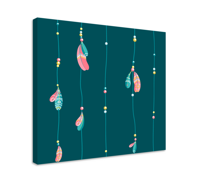 Canvas schilderij decoratief veerontwerp - TenStickers
