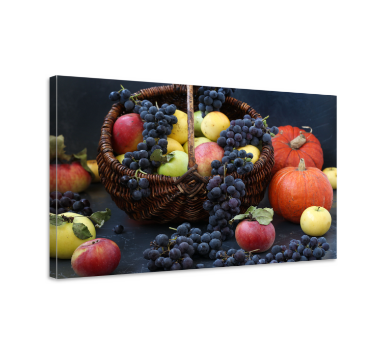 Canvas stilleven en fruit oogstmand overvloed - TenStickers