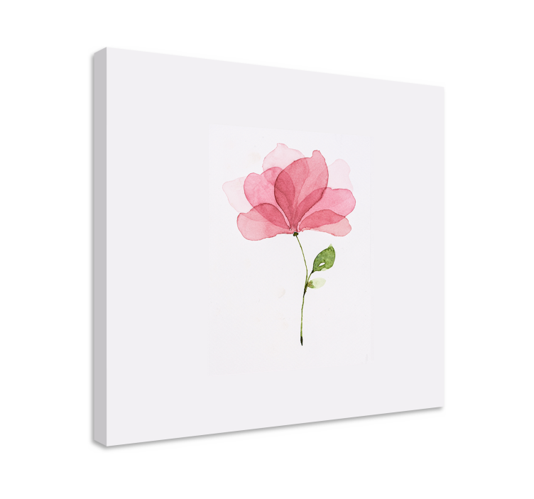 Canvas schilderij bloemen en planten delicate roze bloesem - TenStickers