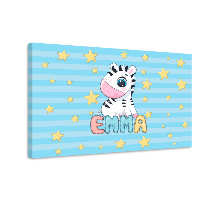 Canvas schilderij herten schattige zebra figuur - TenStickers