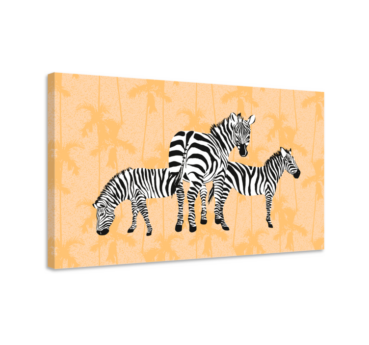 Canvas schilderij dieren zebra trio display - TenStickers