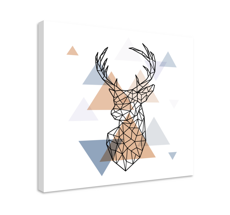 Canvas schilderij herten angular stag head - TenStickers