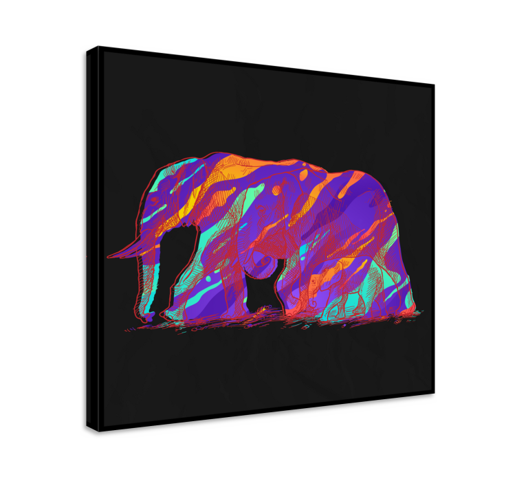 Canvas schilderij olifant silhouet kunst - TenStickers