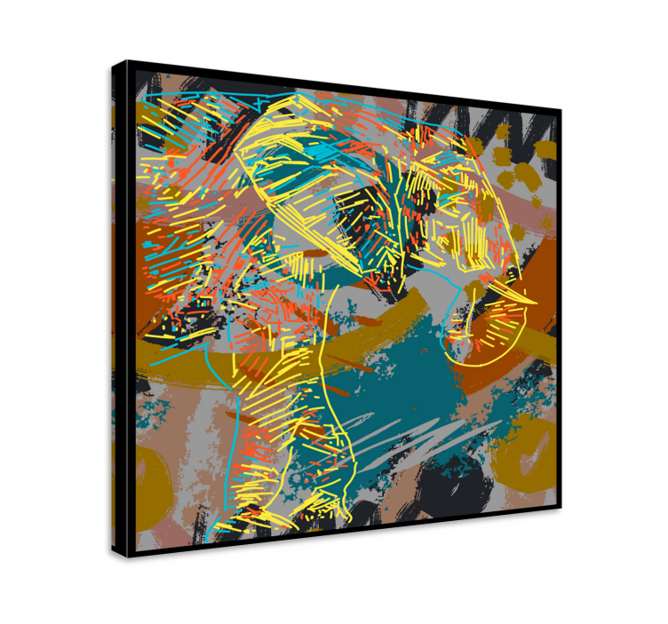 Canvas schilderij olifant hedendaagse olifanten schets - TenStickers