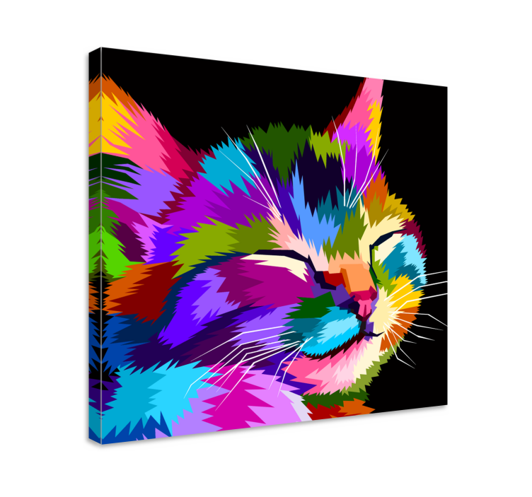 Canvas schilderij katten Regenboog kat - TenStickers