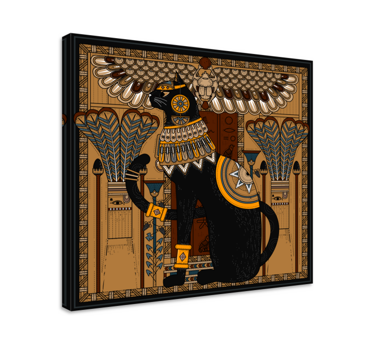Canvas schilderij olifant oude egyptische kat - TenStickers
