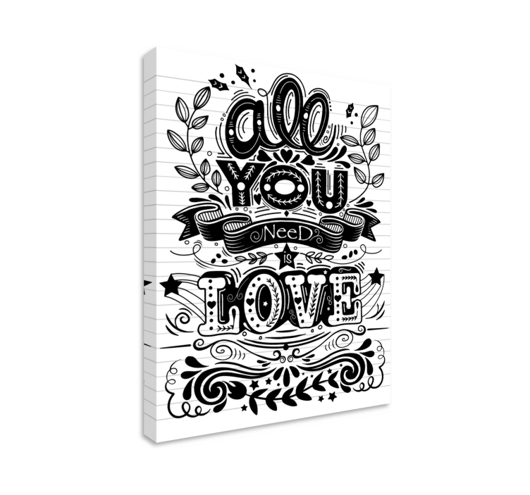 Canvas schilderij tekst alles wat je nodig hebt - TenStickers