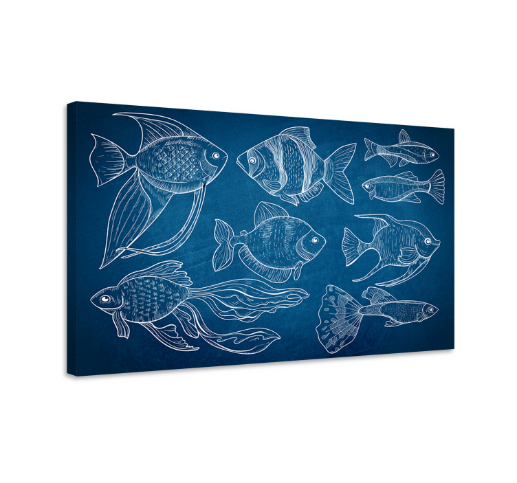 Canvas schilderij badkamer Marine vis - TenStickers