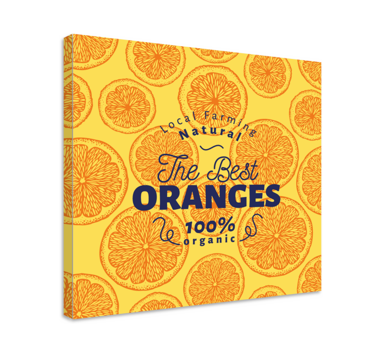 Canvas stilleven en fruit verse sinaasappels illustratie - TenStickers