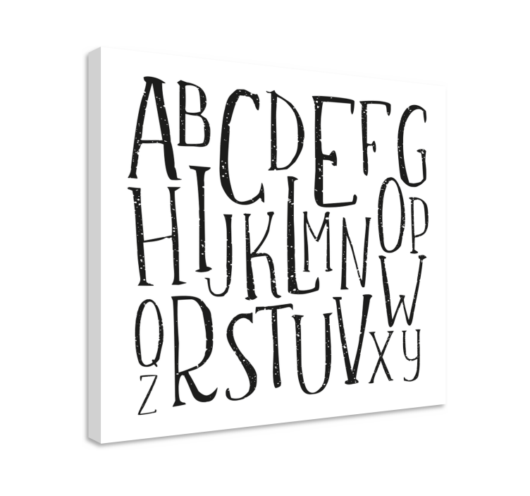 Alphabet en letters canvas schilderij gestileerde weergave - TenStickers