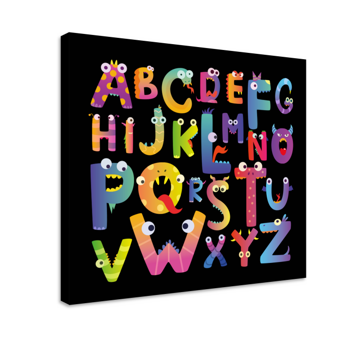 Alphabet en letters canvas schilderij monsterlijke letters - TenStickers