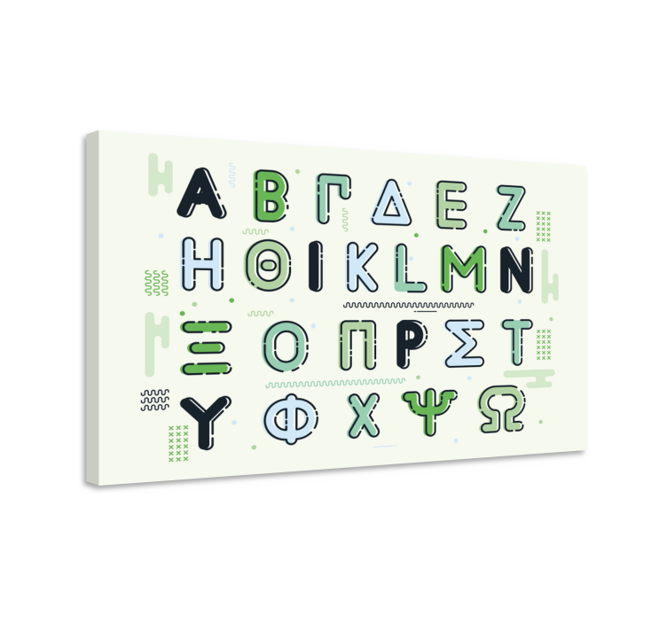 Gestileerde karakters Alphabet en letters canvas schilderij - TenStickers