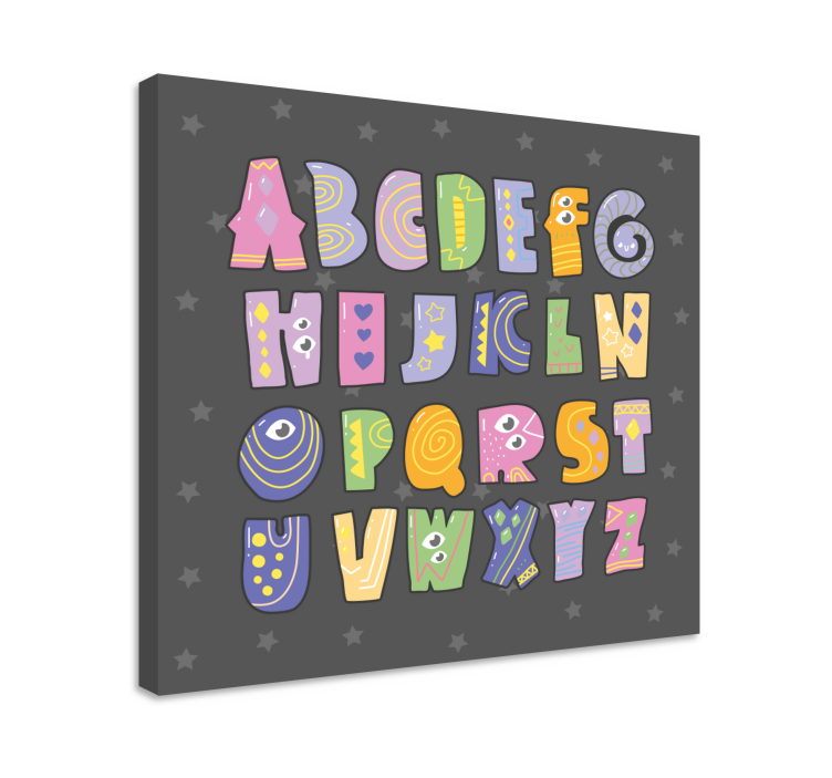 Alphabet en letters canvas schilderij speelse alfabetletters - TenStickers