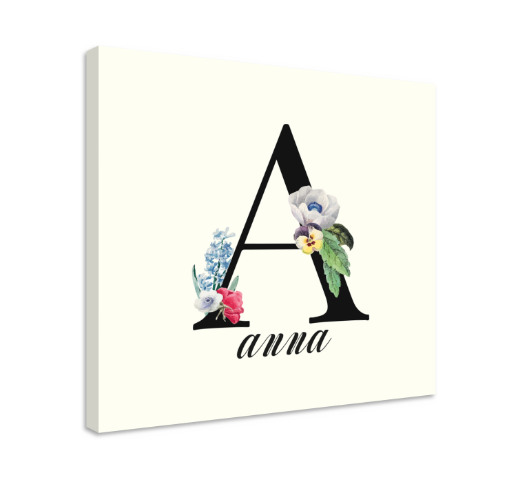 Alphabet en letters canvas schilderij bloemige a - TenStickers