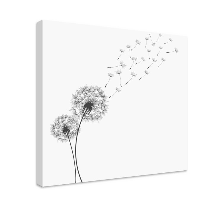 Canvas schilderij bloemen en planten dandelion zaden flowend - TenStickers