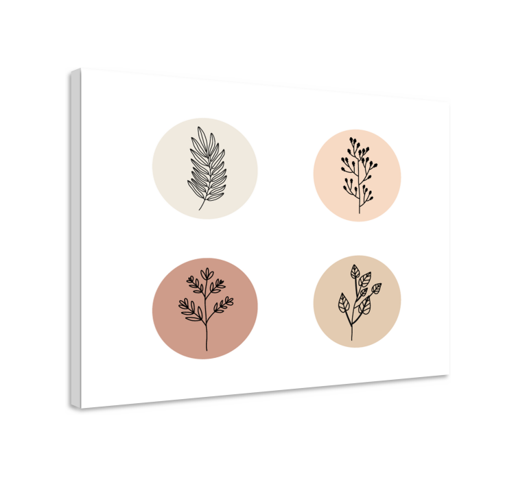 Canvas schilderij bloemen en planten ronde patronen - TenStickers