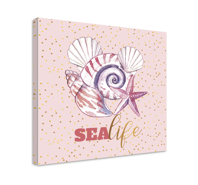 Canvas schilderij marine schelp en zeester - TenStickers