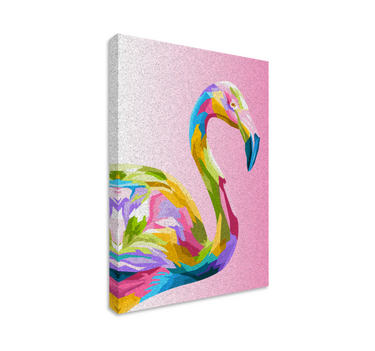 Canvas schilderij dieren kleurrijk flamingo profiel - TenStickers