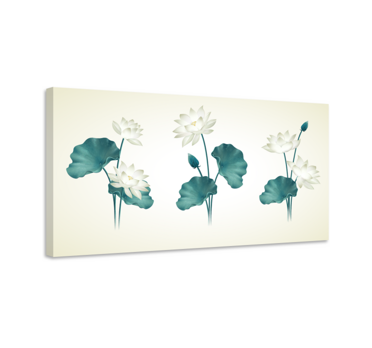 Canvas schilderij bloemen en planten lotusbloem compositie - TenStickers