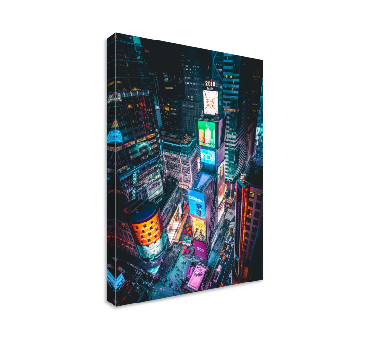 Canvas schilderij landen en steden Time square new york - TenStickers