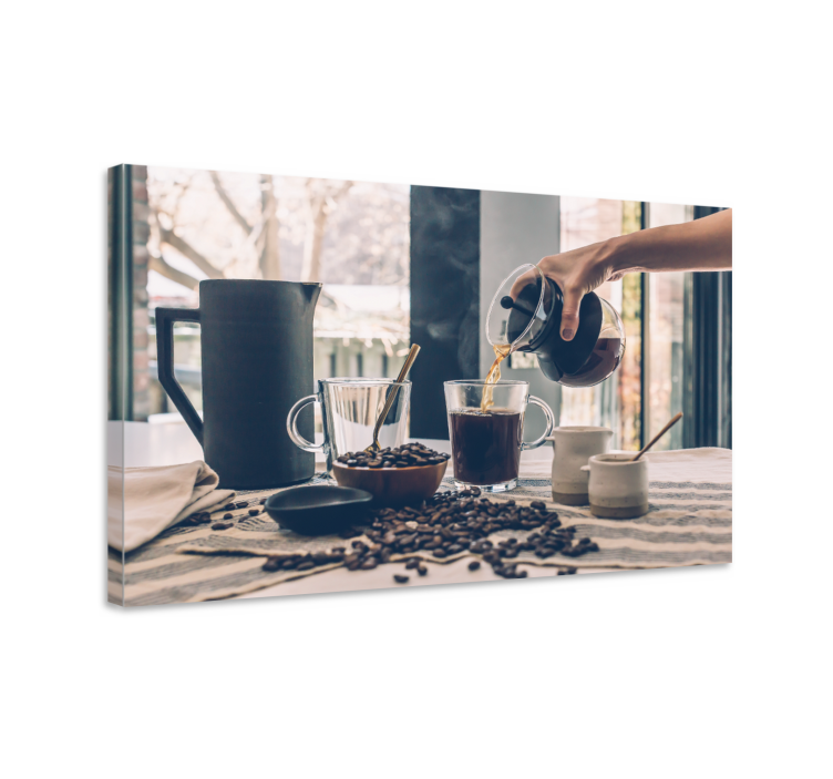 Koffie schenk ritueel Ornament canvas schilder - TenStickers