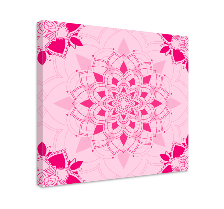 Canvas schilderij zen gedetailleerde bloemen mandala - TenStickers