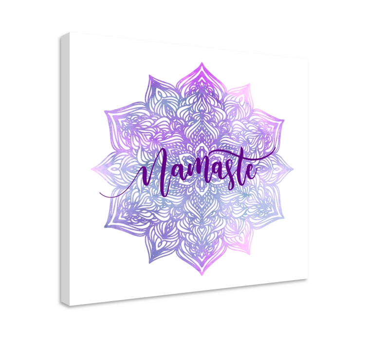 Canvas schilderij mandala Paarse mandala namaste - TenStickers