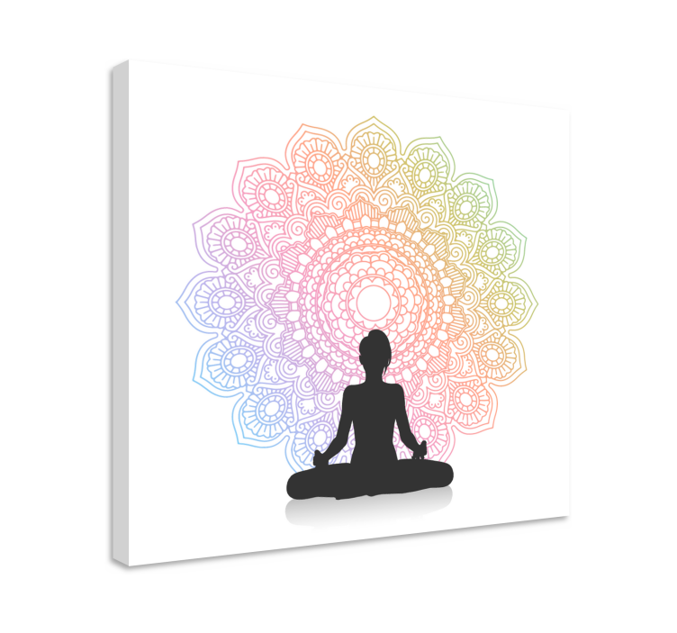 Canvas schilderij mandala Regenboog yoga - TenStickers