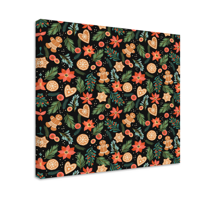 Canvas schilderij dieren peperkoek feestpatronen - TenStickers