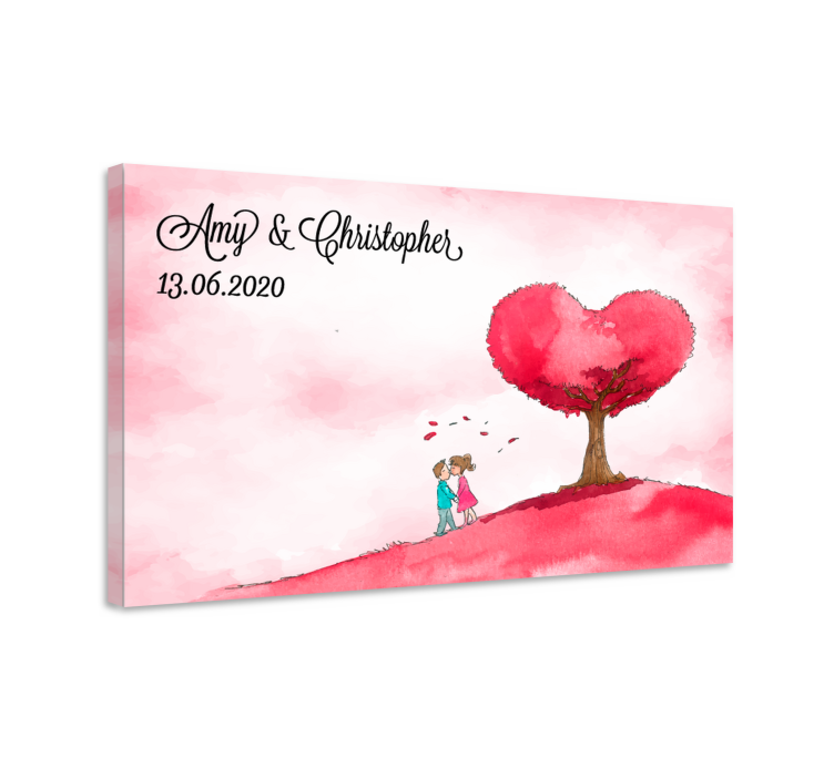 Canvas schilderij rustiek hartboom liefde - TenStickers