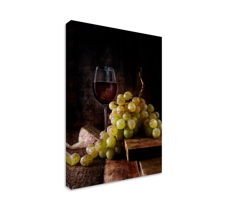 Canvas stilleven en fruit elegante druivencluster - TenStickers