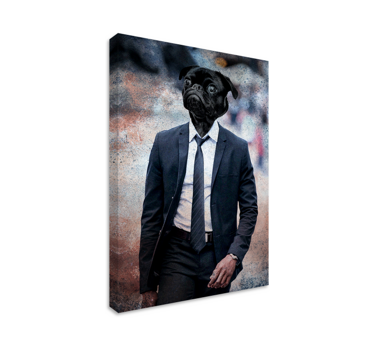 Canvas schilderij hond dapper hondenportret - TenStickers